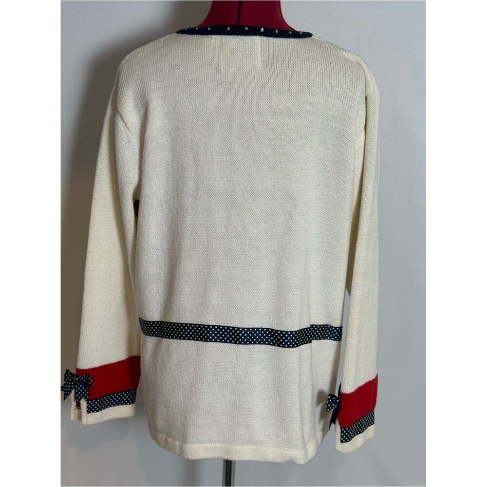 Storybook Knits Embellished Cardigan Women's Size Large American Celebration - Picture 15 of 15